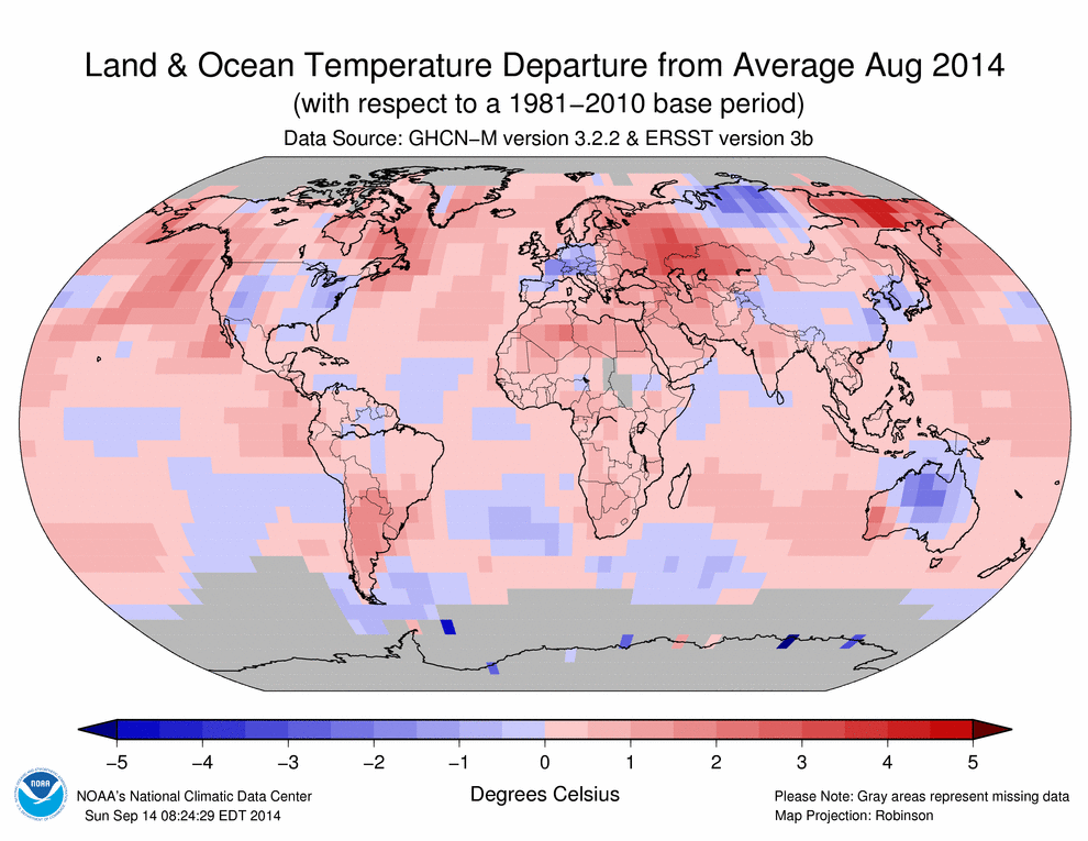 Aug 2014 Climate Deviations